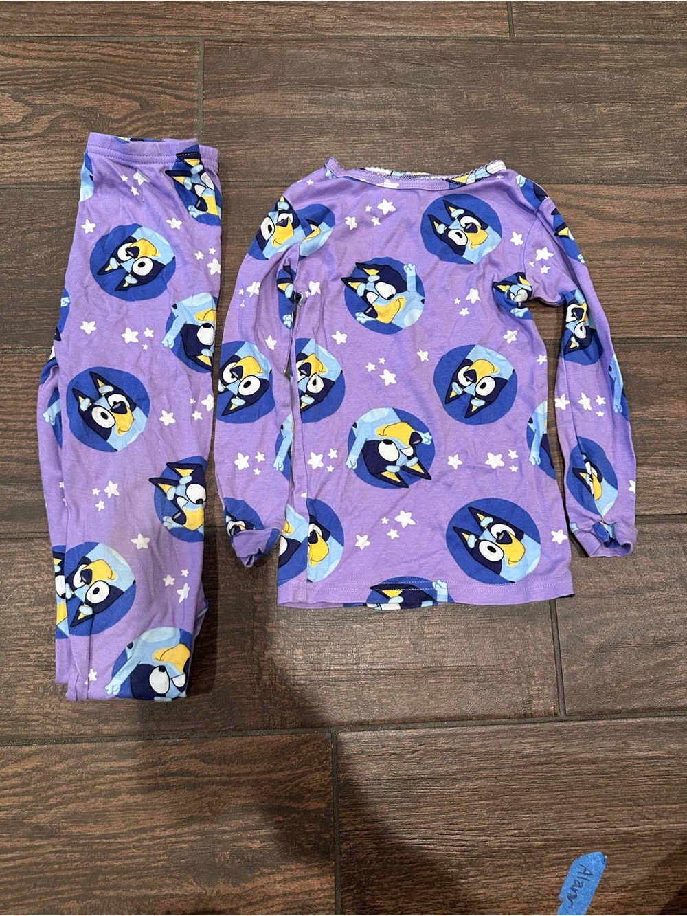 Kids Purple Cartoon Dog Print Long-Sleeve Pajama Set